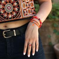 Armband IRIS - sunrise, Armband SAMBA mit Armband-Anhänger - sunrise, Ring FAIRY - sunrise