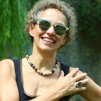 Collier BLACK BALLERINA - sierra leone, Ring mit Wechstops TAMARÍN L - havannah