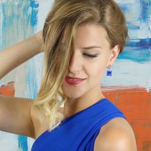 Ohrhänger MIO S quadratisch - lapis